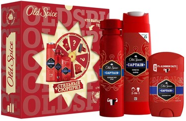 Аэрозольный дезодорант Captain150мл + Гель для душа/шампунь 2в1 250мл+Твердый дезодорант 50мл