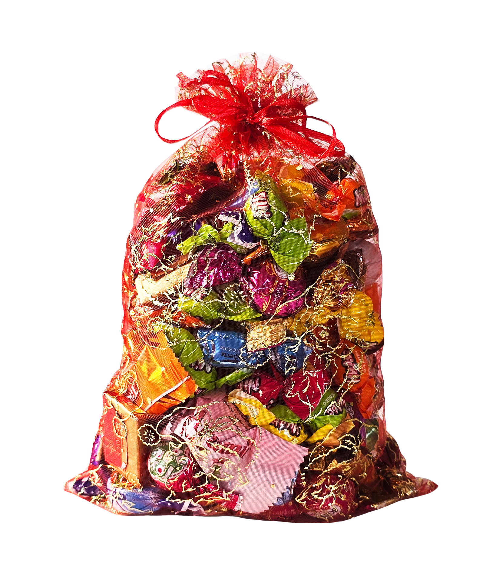 Мешочек из органзы красный ОУ107 1000г